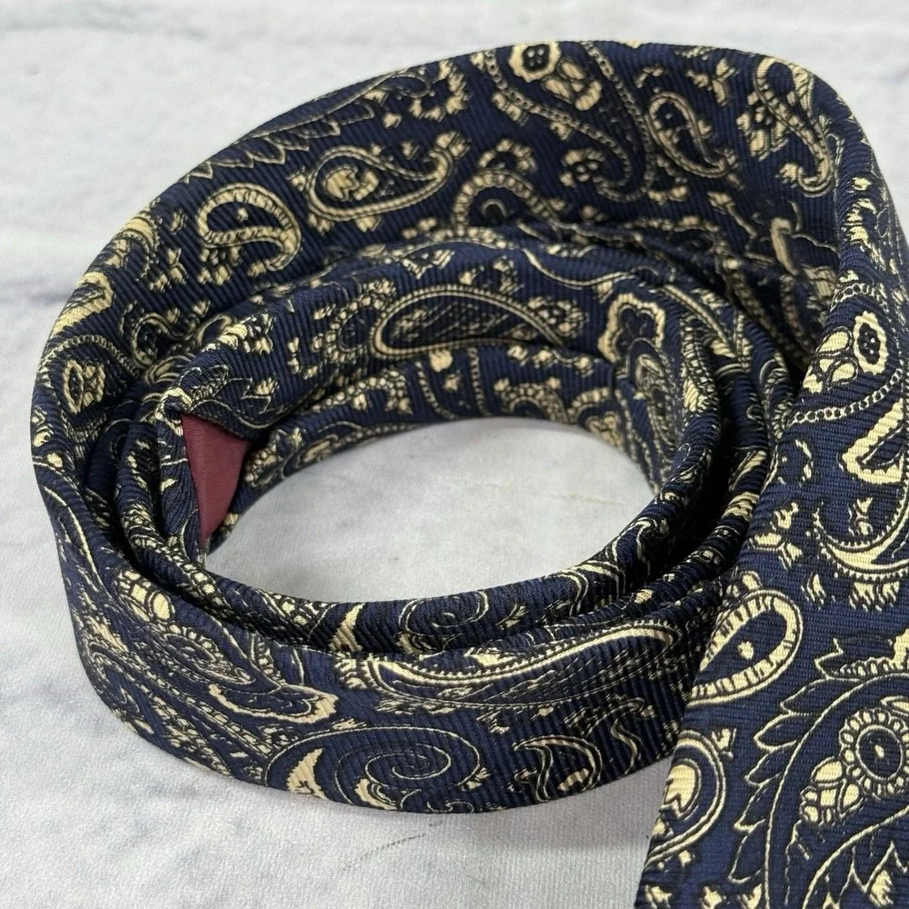 Vintage Polo Ralph‎ Lauren Gabardine Silk Tie Paisley 56
